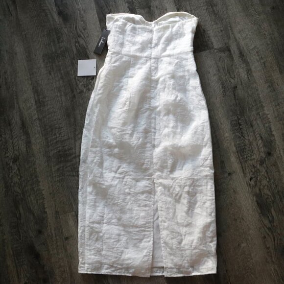 NWT Lulu's White Floral Print Strapless Midi Dress Size Small - Picture 4 of 7